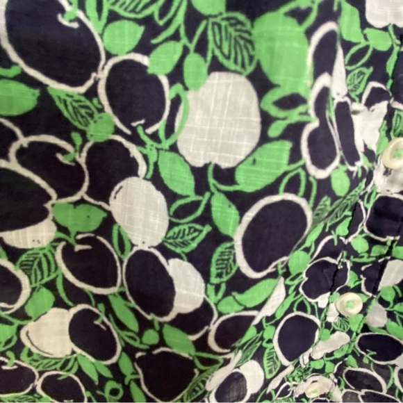 Maeve Anthropologie Loose Fit Top Blouse Apples Button Down Ballon Sleeve small - Picture 6 of 8